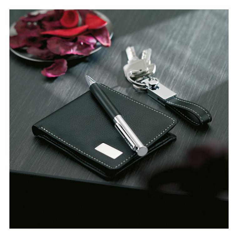 Set cadou:pix+breloc+portmoneu ELEGANCI Negru