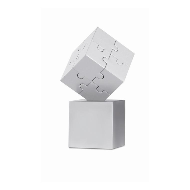 Puzzle 3D din metal KUBZLE Argintiu mat