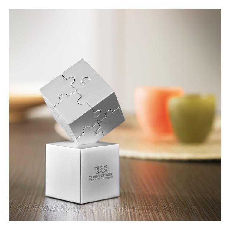 Puzzle 3D din metal KUBZLE Argintiu mat
