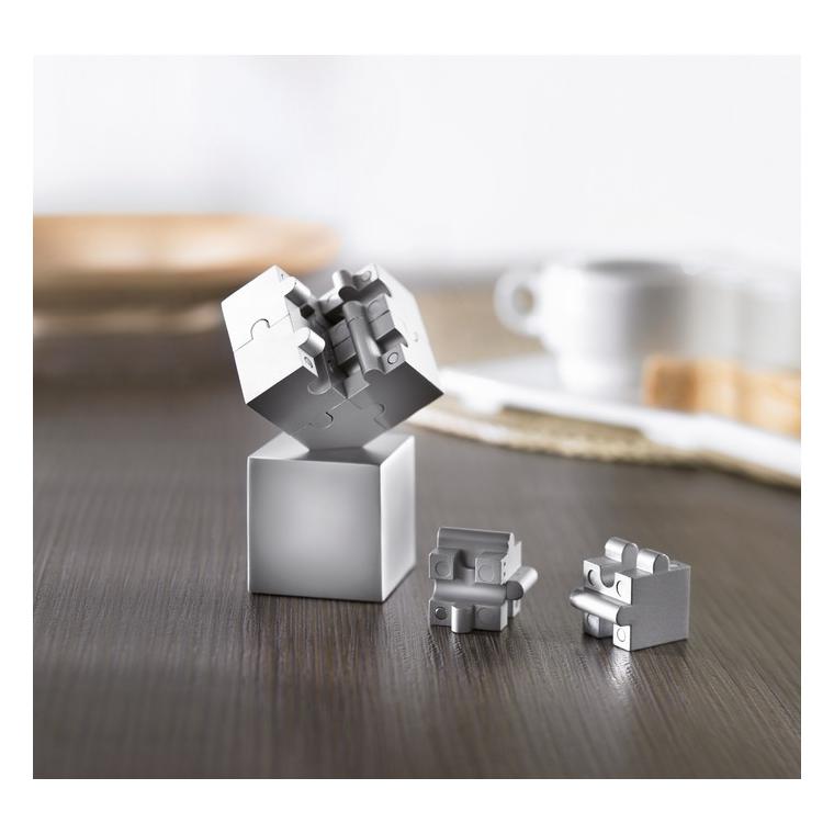 Puzzle 3D din metal KUBZLE Argintiu mat