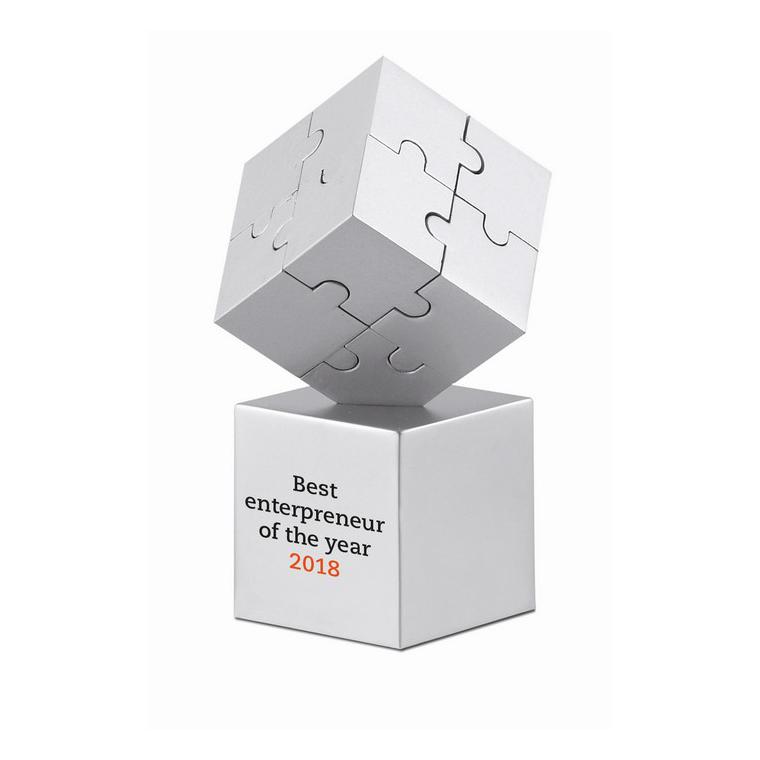 Puzzle 3D din metal KUBZLE Argintiu mat