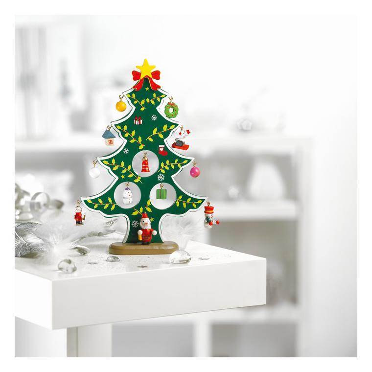 Decoraţiune brad de Crăciun, din lemn, WOODTREE Verde