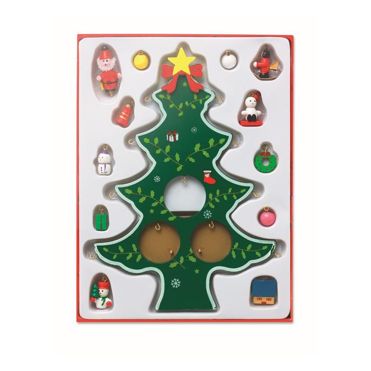 Decoraţiune brad de Crăciun, din lemn, WOODTREE Verde