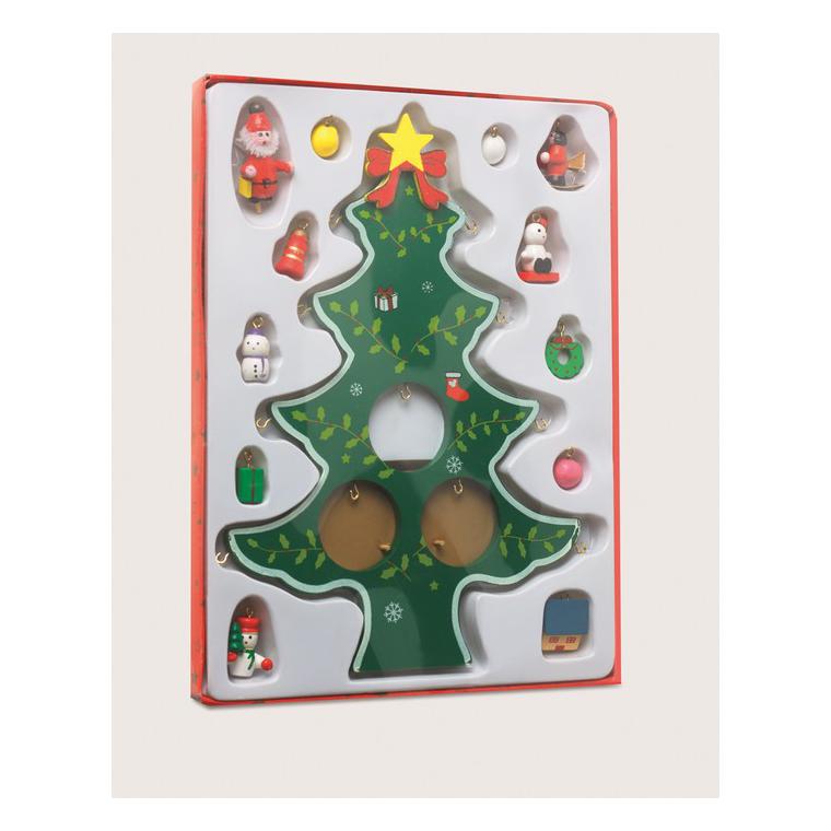 Decoraţiune brad de Crăciun, din lemn, WOODTREE Verde