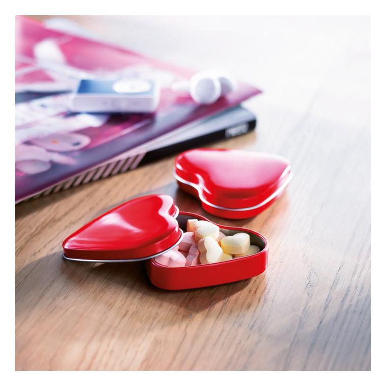 Cutie formă inimă cu bomboane LOVEMINT Roșu