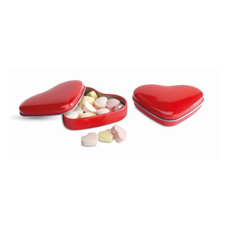 Cutie formă inimă cu bomboane LOVEMINT Roșu
