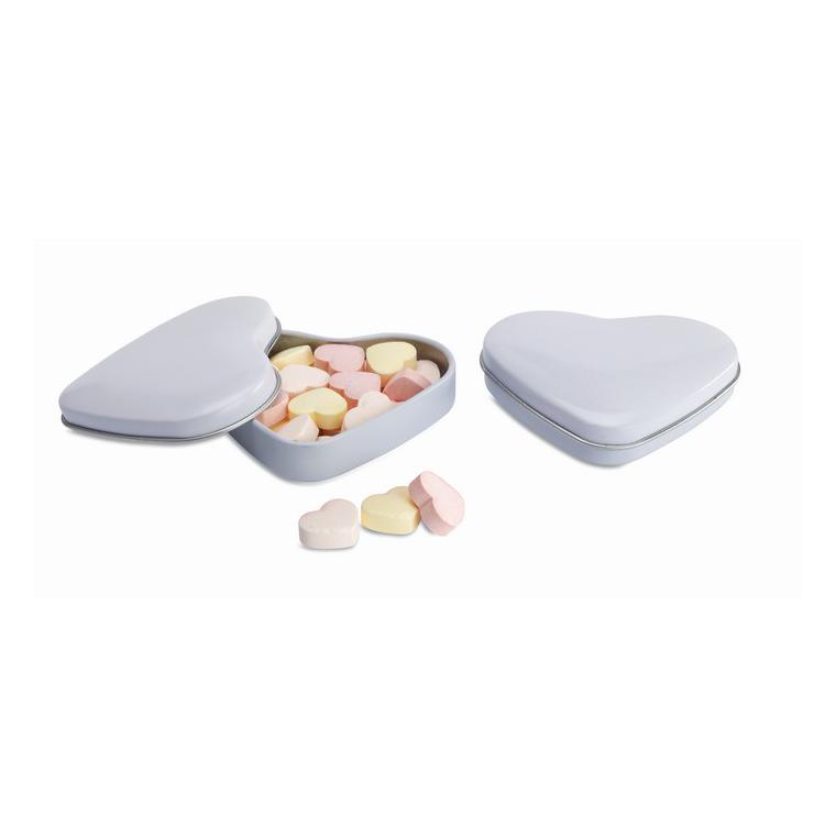 Cutie formă inimă cu bomboane LOVEMINT Alb