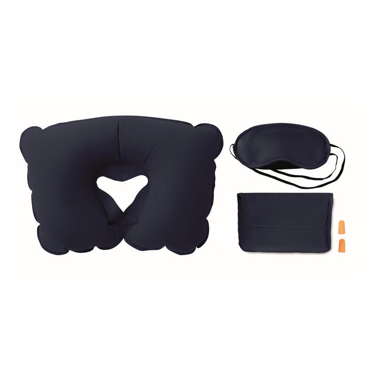 Set pernă, ochelari de noapte TRAVELPLUS Albastru