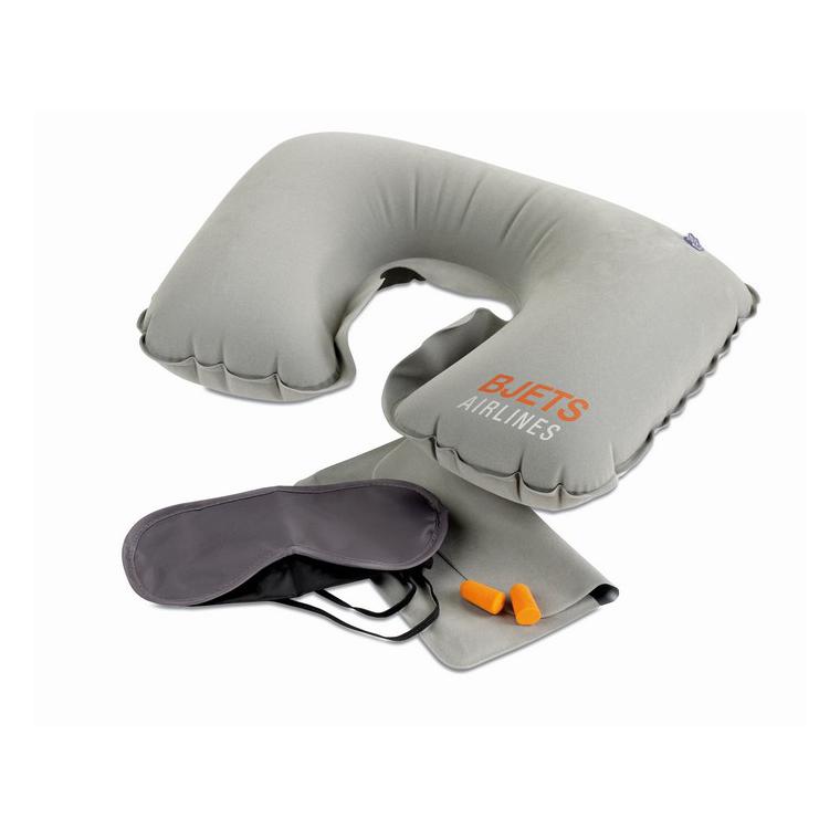 Set pernă, ochelari de noapte TRAVELPLUS Gri