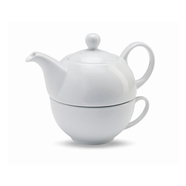 Set ceainic și ceașcă de ceai TEA TIME Alb