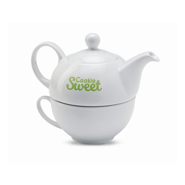 Set ceainic și ceașcă de ceai TEA TIME Alb