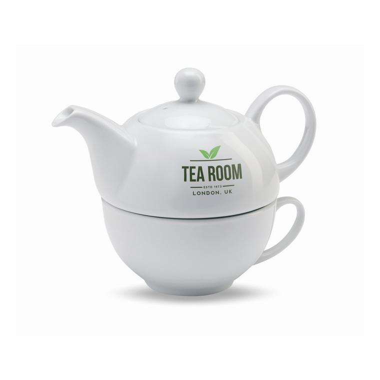 Set ceainic și ceașcă de ceai TEA TIME Alb