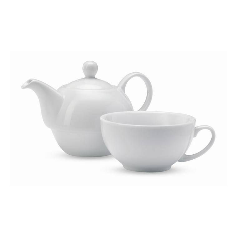 Set ceainic și ceașcă de ceai TEA TIME Alb