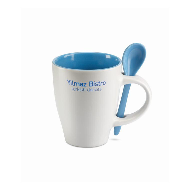 Cană cu linguriţă DUAL Albastru