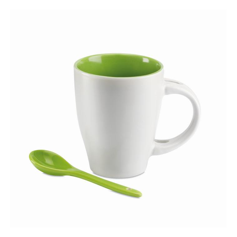 Cană cu linguriţă DUAL Verde