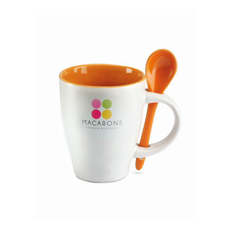 Cană cu linguriţă DUAL Portocaliu