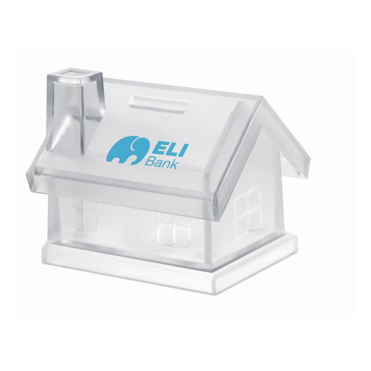 Pușculiță casă din plastic MYBANK Transparent