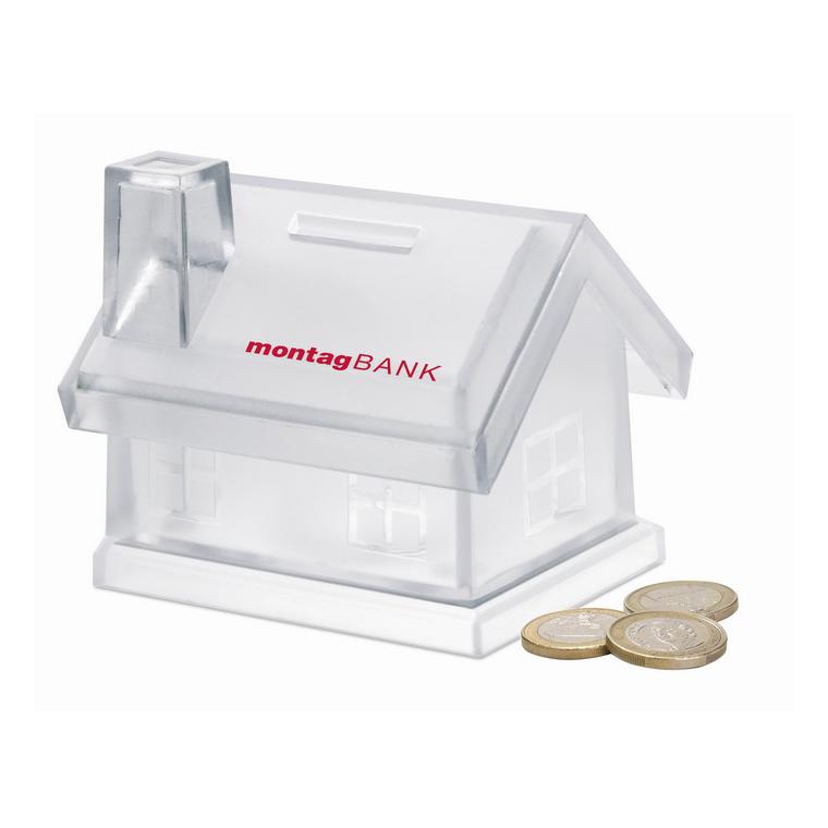 Pușculiță casă din plastic MYBANK Transparent