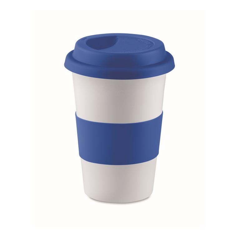 Cană ceramică cu capac, manșon TRIBECA Albastru