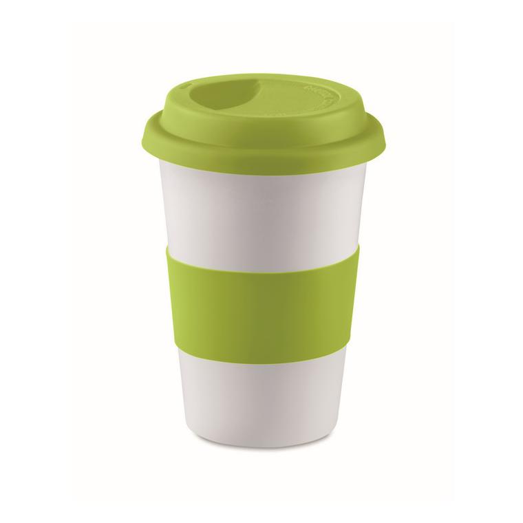 Cană ceramică cu capac, manșon TRIBECA Lime