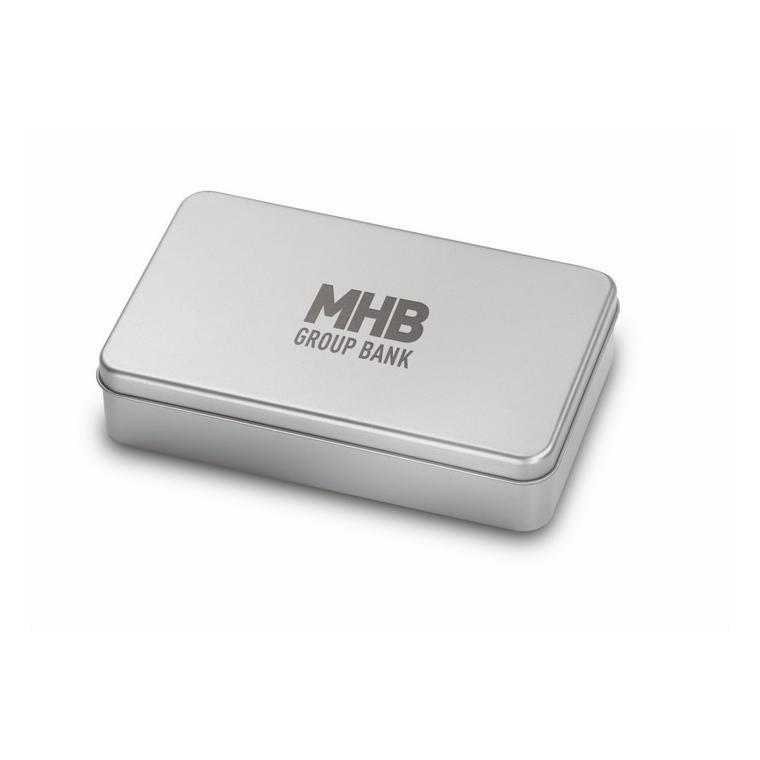 Set vin în cutie metalică WINORY Argintiu mat