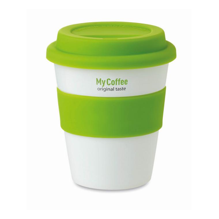 Pahar din PP cu capac silicon ASTORIA Verde