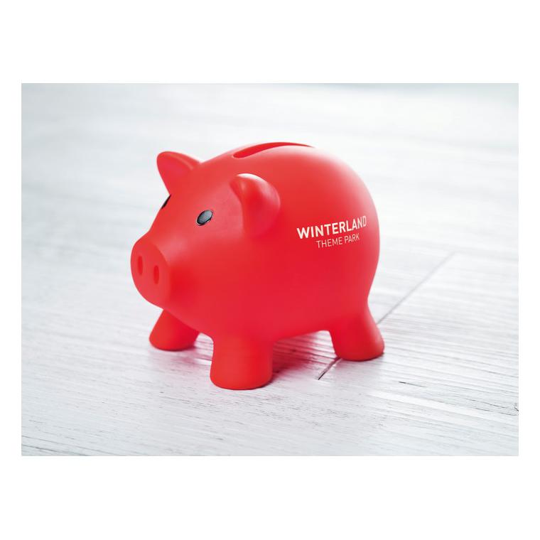 Pușculiță în formă de porcușor SOFTCO Roșu