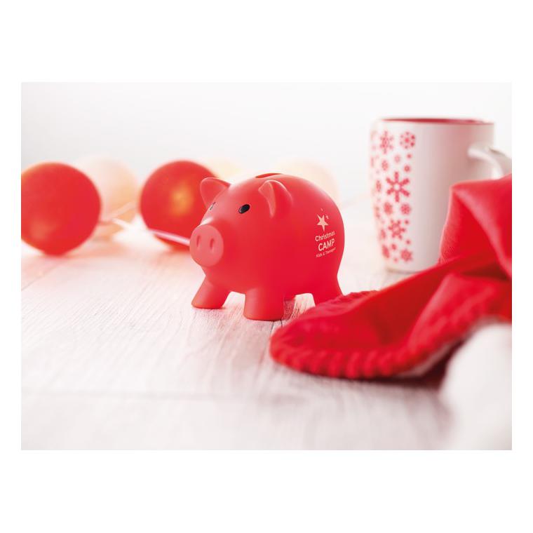 Pușculiță în formă de porcușor SOFTCO Roșu