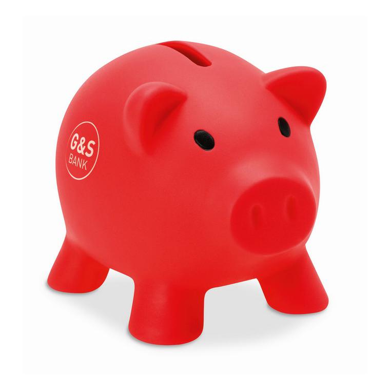 Pușculiță în formă de porcușor SOFTCO Roșu