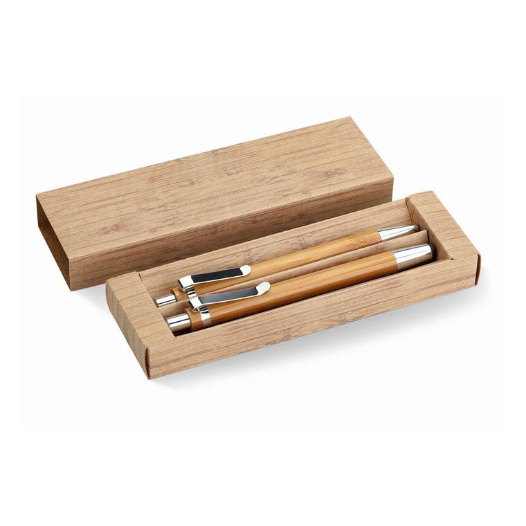 Set din pix și creion bambus BAMBOOSET Natur