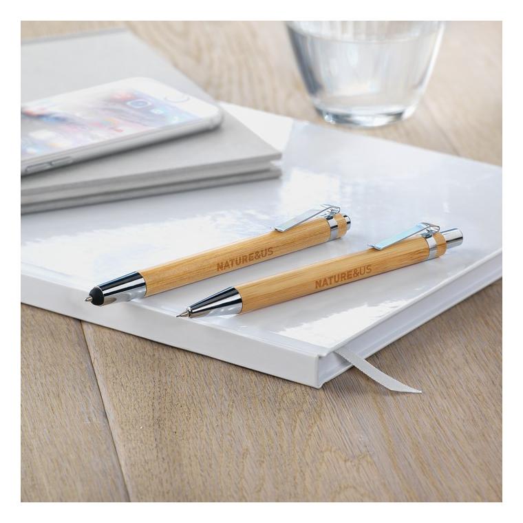 Set din pix și creion bambus BAMBOOSET Natur