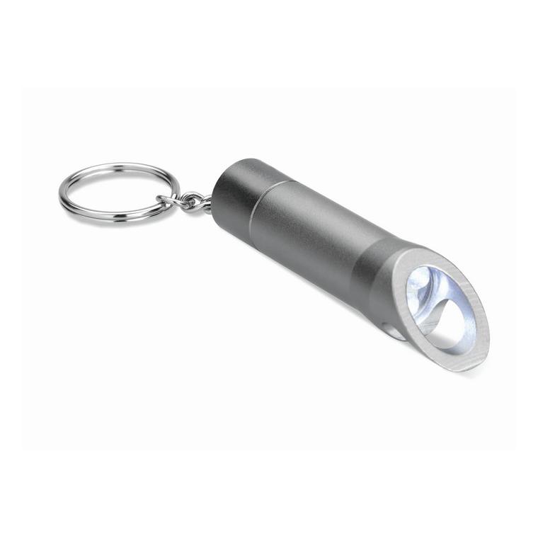 Breloc cu lanternă din metal LITOP Gri închis