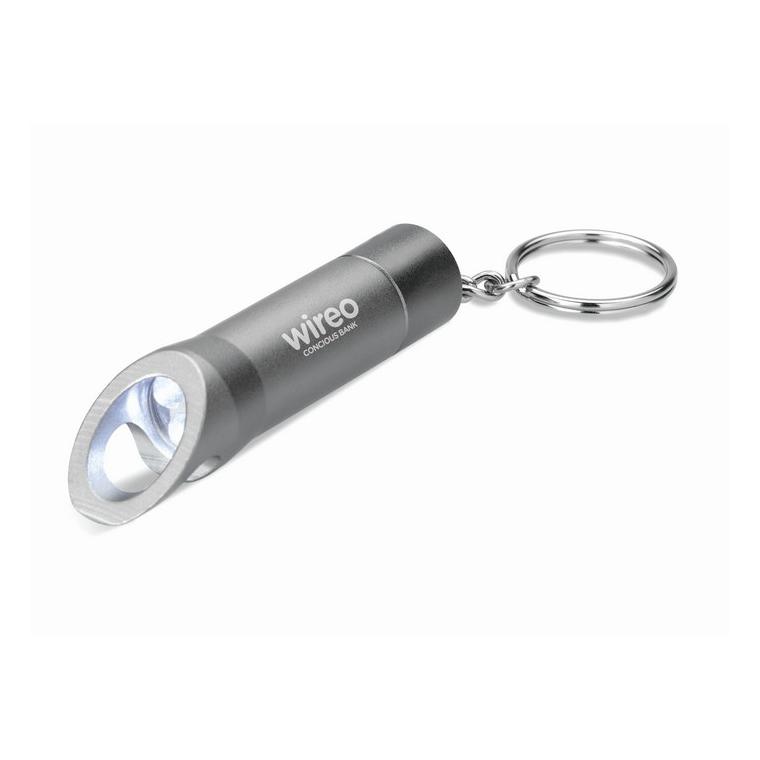 Breloc cu lanternă din metal LITOP Gri închis