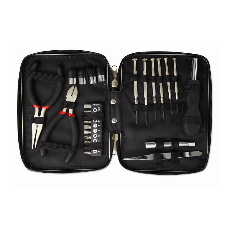 Set de scule în cutie aluminiu PAUL Negru