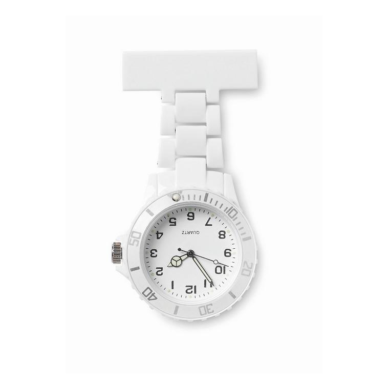 Ceas analog pt. halat medical NURWATCH Alb