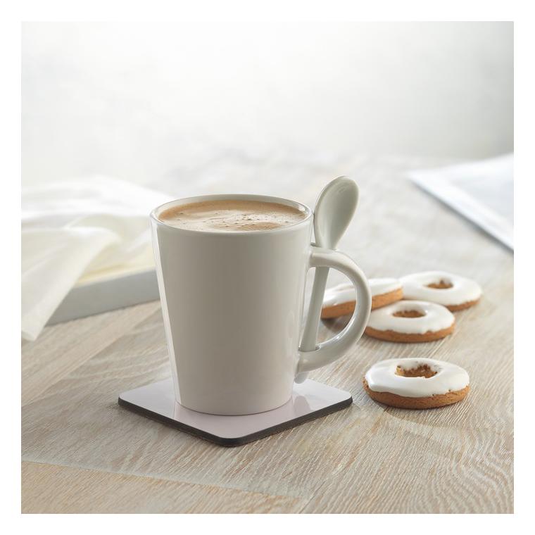 Cană cu linguriţă pentru perso SUBLIMKONIK Alb