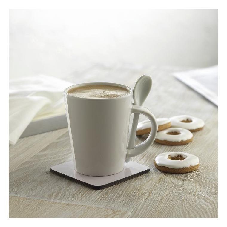 Cană cu linguriţă pentru perso SUBLIMKONIK Alb