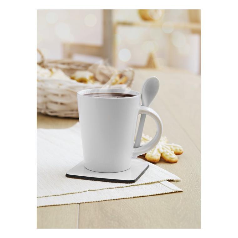 Cană cu linguriţă pentru perso SUBLIMKONIK Alb