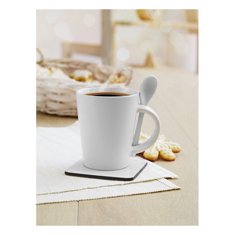 Cană cu linguriţă pentru perso SUBLIMKONIK Alb