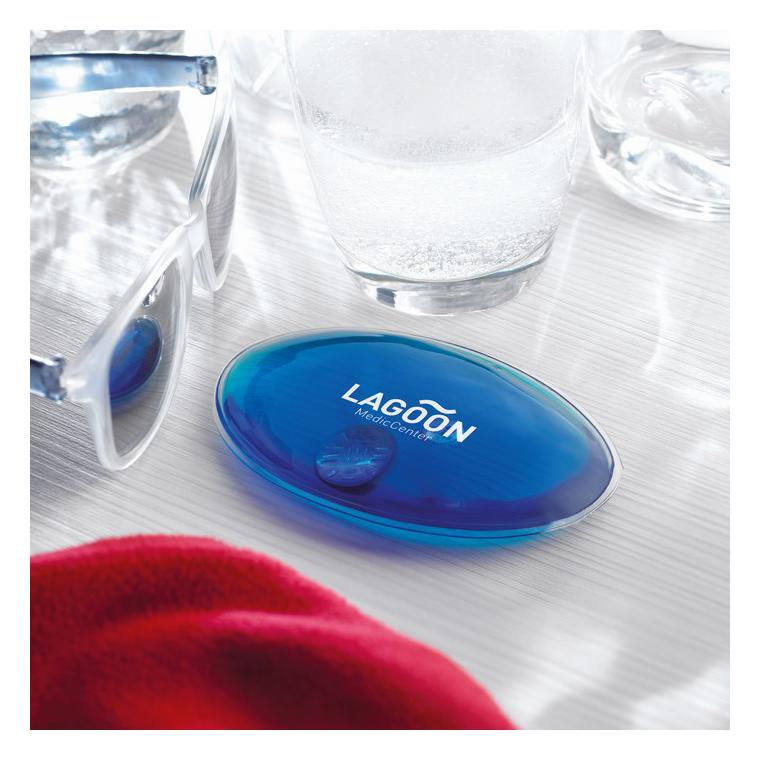 Pernuţă ovală cu gel cald pent LOVA Albastru transparent