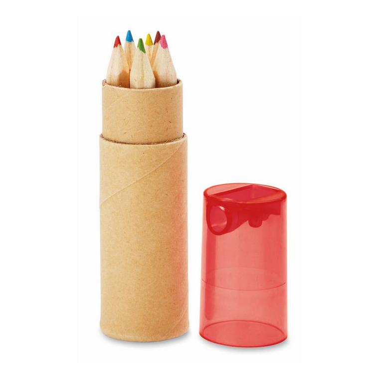 6 creioane în tub PETIT LAMBUT Roșu transparent