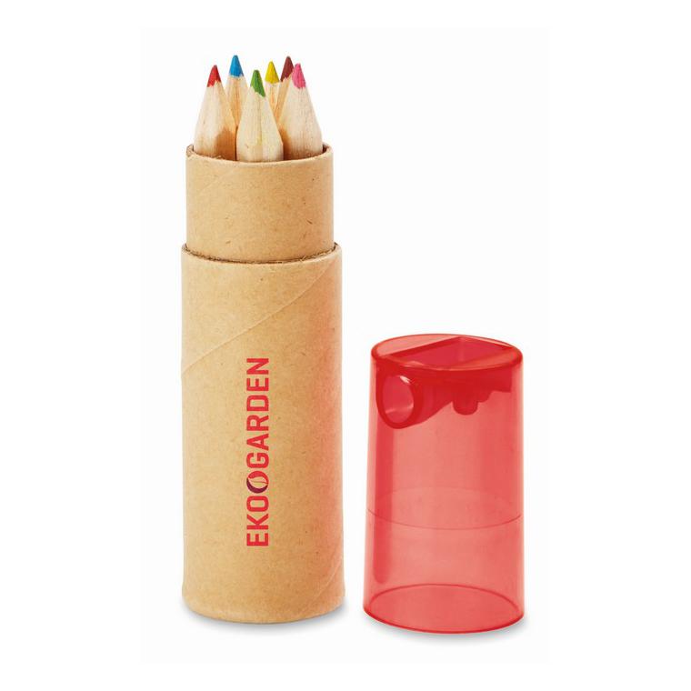 6 creioane în tub PETIT LAMBUT Roșu transparent