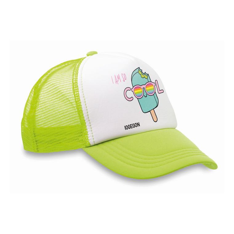 Şapcă din poliester (plasă, în TRUCKER CAP Verde neon