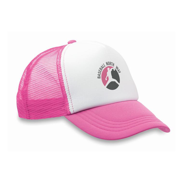 Şapcă din poliester (plasă, în TRUCKER CAP Roz neon