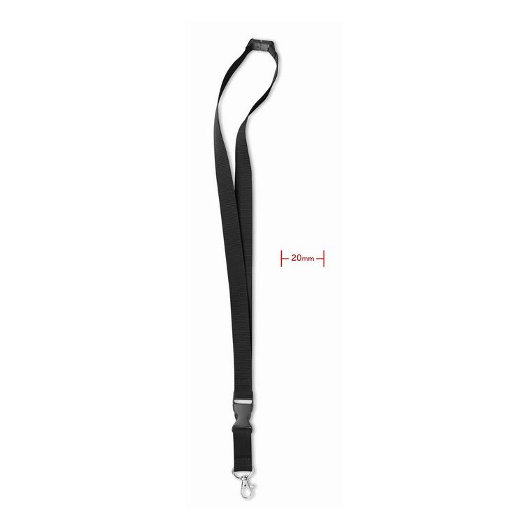 Lanyard cu agăţătoare metalică LANY Negru