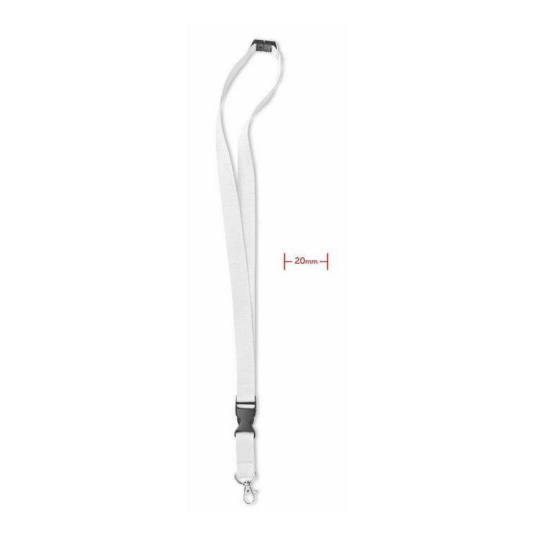 Lanyard cu agăţătoare metalică LANY Alb