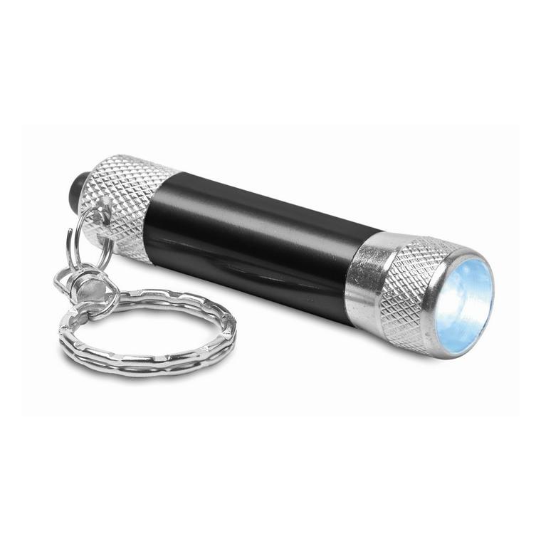 Lanternă aluminiu cu breloc ARIZO Negru