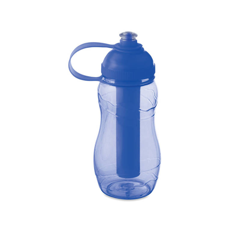 Sticlă de băut 400 ml cu dispozitiv pentru răcire GOO albastru transparent