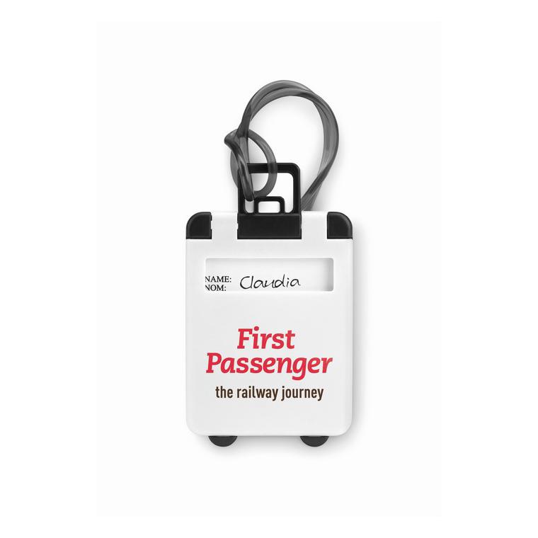 Etichetă bagaj din plastic TRAVELLER Alb