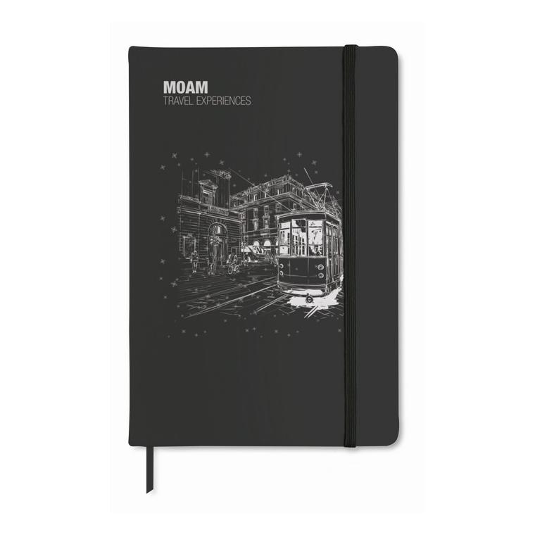 Carnet A6 liniat NOTELUX Negru